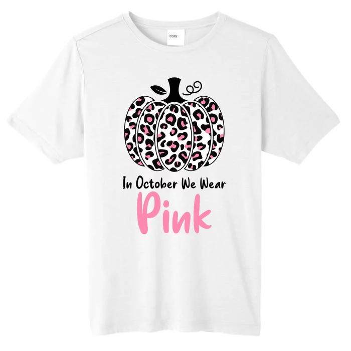 In October We Wear Pink Cheetah Pumpkin Breast Cancer ChromaSoft Performance T-Shirt