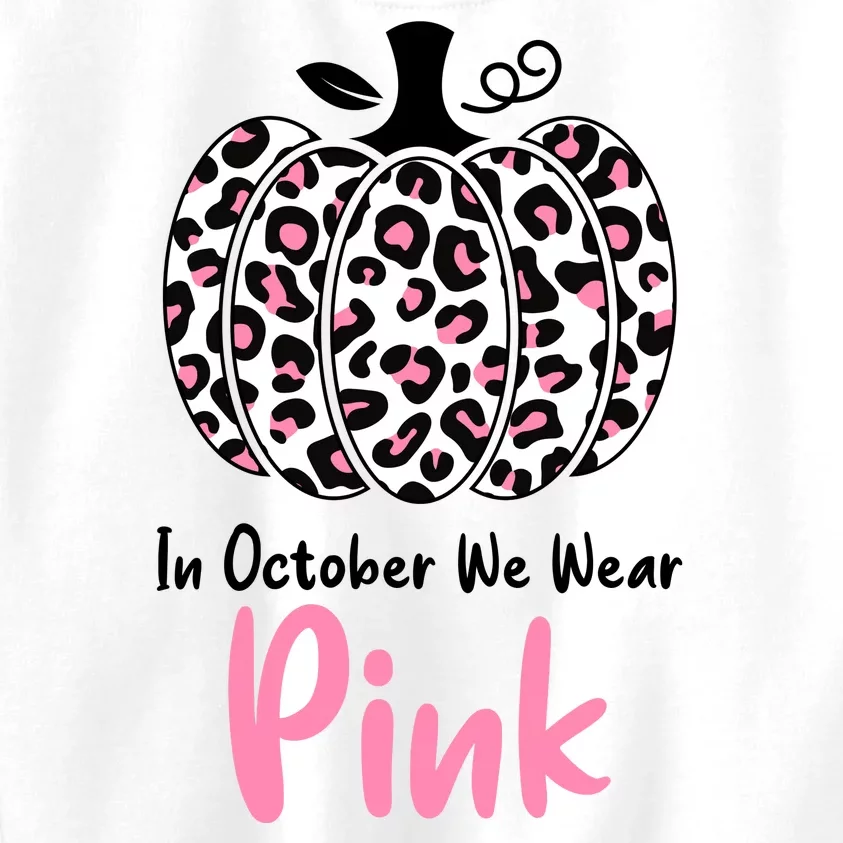 In October We Wear Pink Cheetah Pumpkin Breast Cancer Kids Sweatshirt