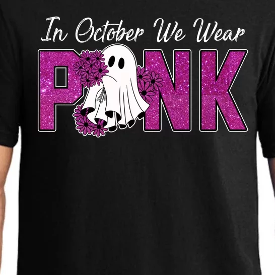 In October We Wear Pink Breast Cancer Awareness Halloween Pajama Set