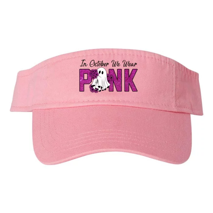 In October We Wear Pink Breast Cancer Awareness Halloween Valucap Bio-Washed Visor