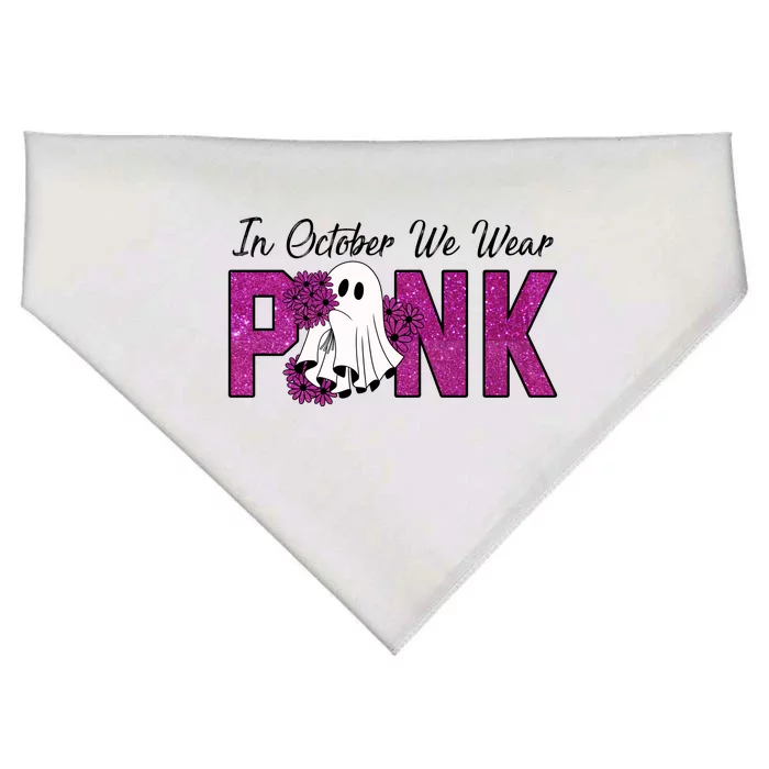 In October We Wear Pink Breast Cancer Awareness Halloween USA-Made Doggie Bandana