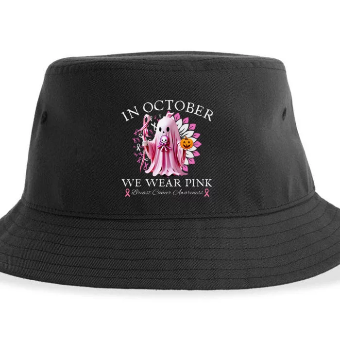 In October We Wear Pin.K Breast Cancer Awareness Halloween Sustainable Bucket Hat