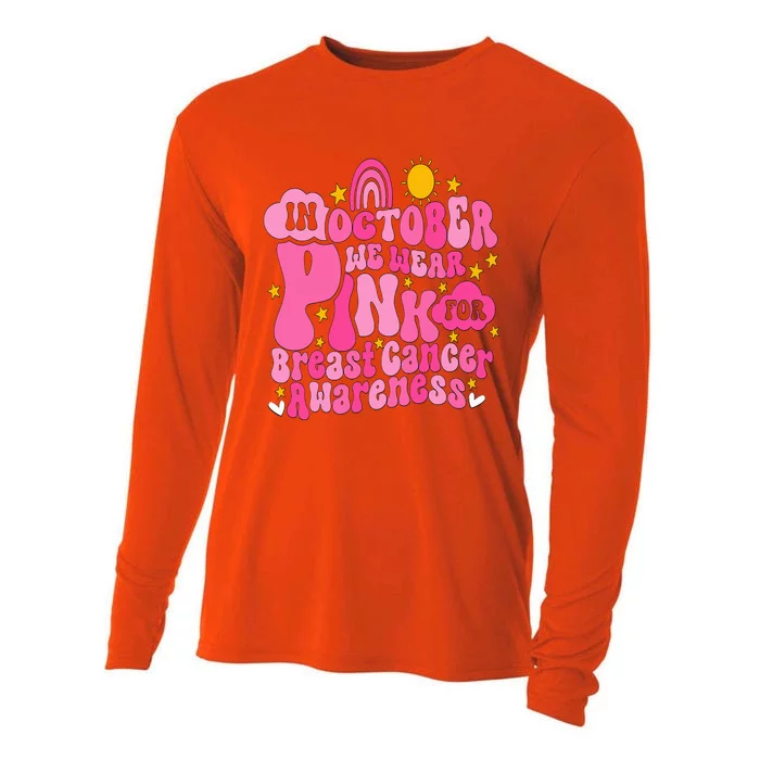 In October We Wear Pink For Breast Cancer Awareness Cooling Performance Long Sleeve Crew