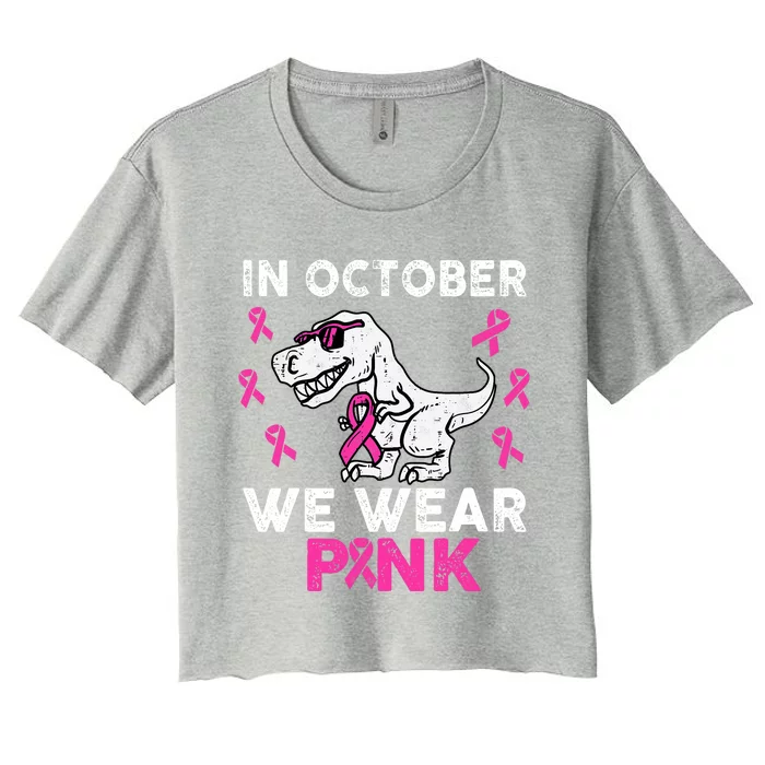 In October We Wear Breast Cancer Awareness Women's Crop Top Tee