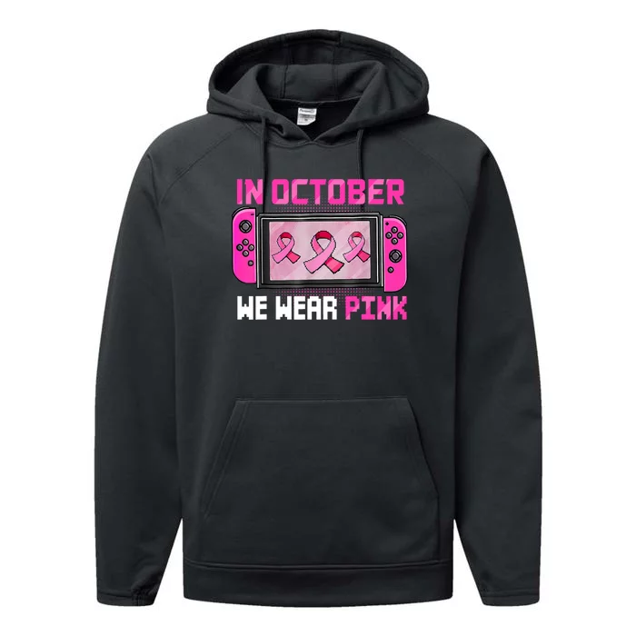 In October We Wear Breast Cancer Gaming Performance Fleece Hoodie