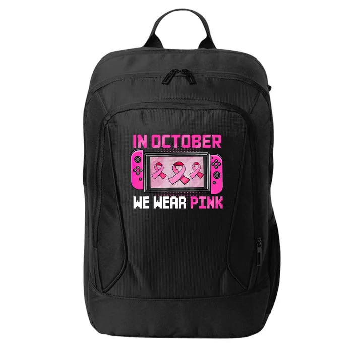 In October We Wear Breast Cancer Gaming City Backpack