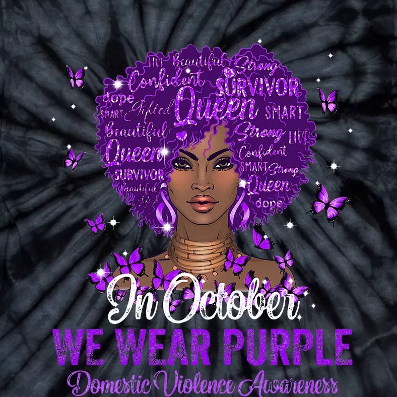 In October We Wear Purple Domestic Violence Tie-Dye T-Shirt