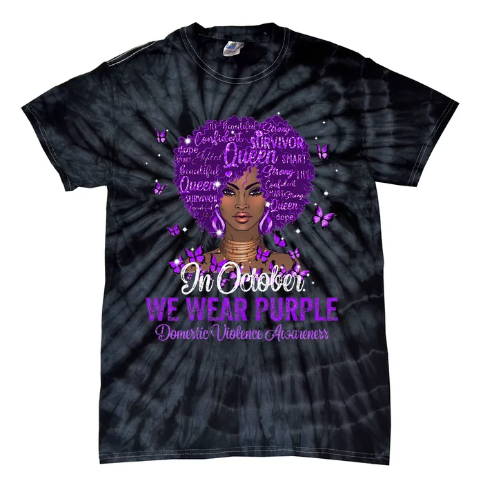 In October We Wear Purple Domestic Violence Tie-Dye T-Shirt