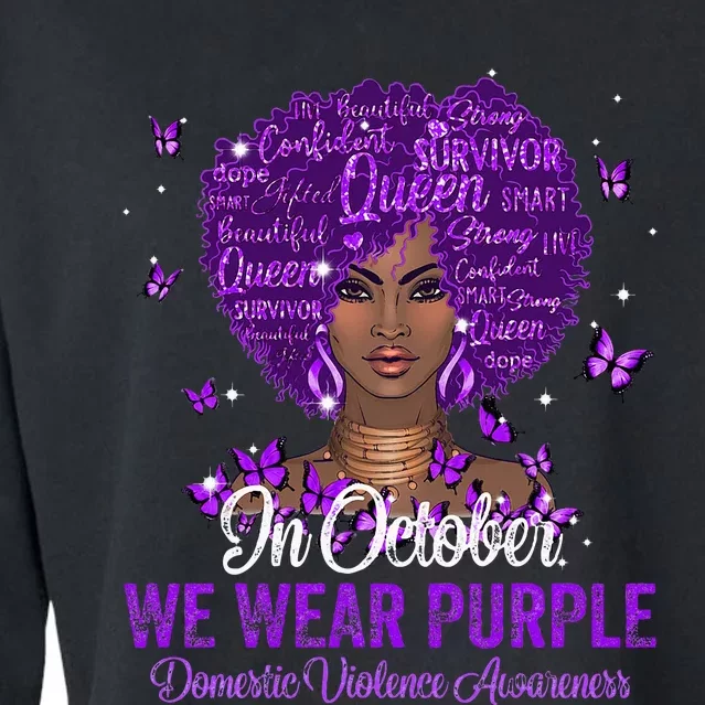 In October We Wear Purple Domestic Violence Cropped Pullover Crew