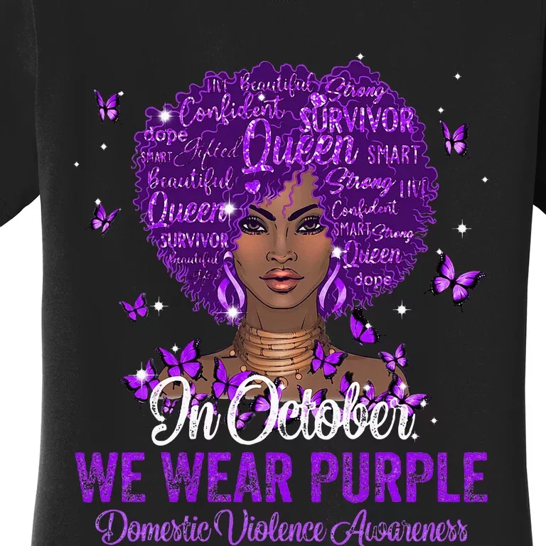 In October We Wear Purple Domestic Violence Women's T-Shirt