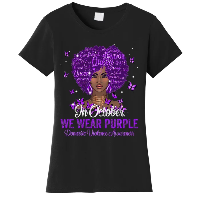 In October We Wear Purple Domestic Violence Women's T-Shirt