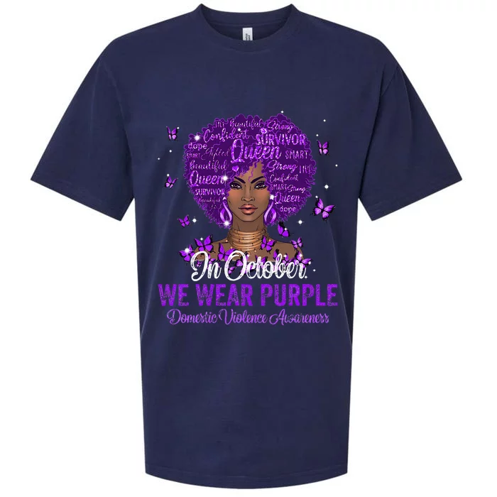 In October We Wear Purple Domestic Violence Sueded Cloud Jersey T-Shirt