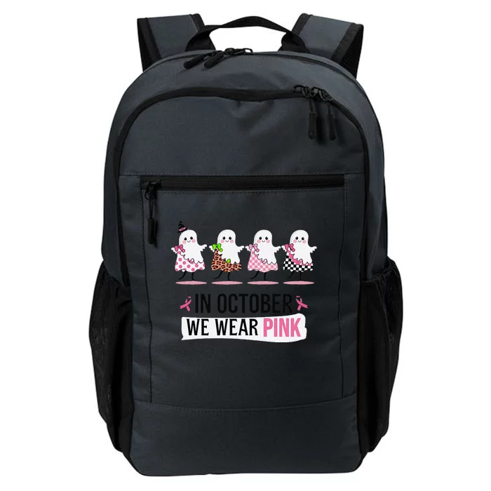 In October We Wear Pin.K Ghost Witch Breast Cancer Awareness Daily Commute Backpack