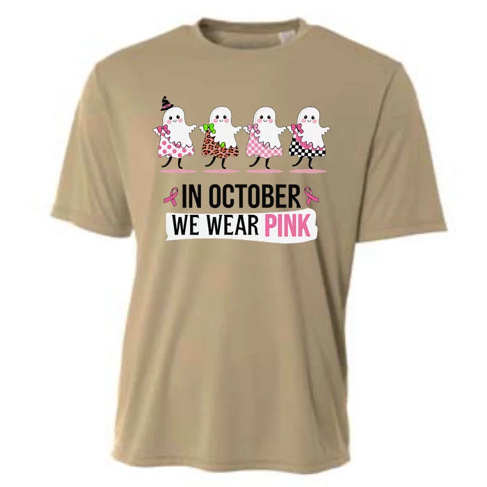 In October We Wear Pin.K Ghost Witch Breast Cancer Awareness Cooling Performance Crew T-Shirt