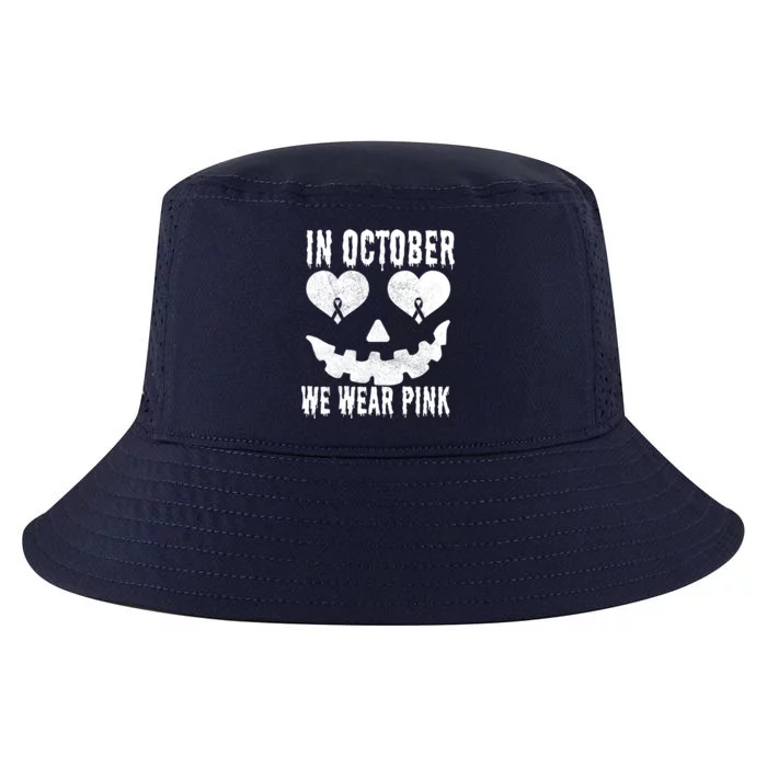 In October We Wear Pink Breast Cancer Jackolantern Halloween Cool Comfort Performance Bucket Hat