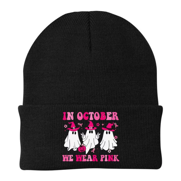 In October We Wear Pin.K Groovy Cute Ghost Halloween Knit Cap Winter Beanie