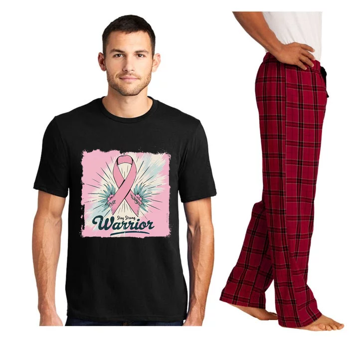 In October We Wear Stay Strong Warrior Breast Cancer Pajama Set