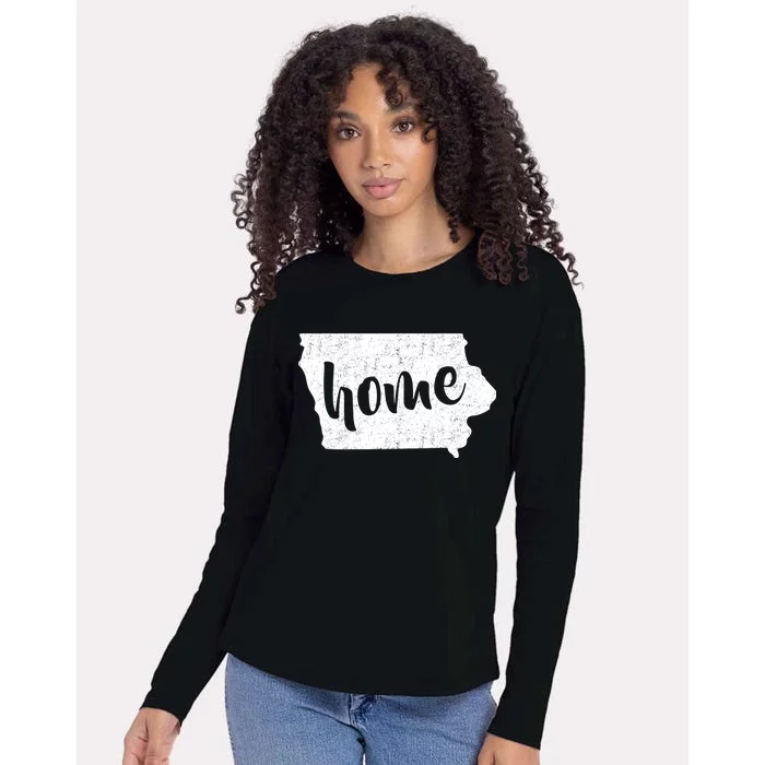 Iowa Home State Womens Cotton Relaxed Long Sleeve T-Shirt