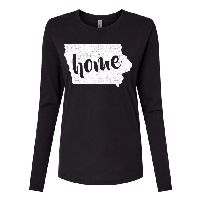 Iowa Home State Womens Cotton Relaxed Long Sleeve T-Shirt