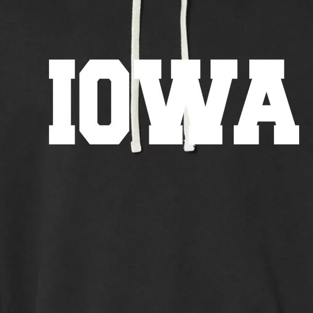 IOWA Team College University Logo Garment-Dyed Fleece Hoodie