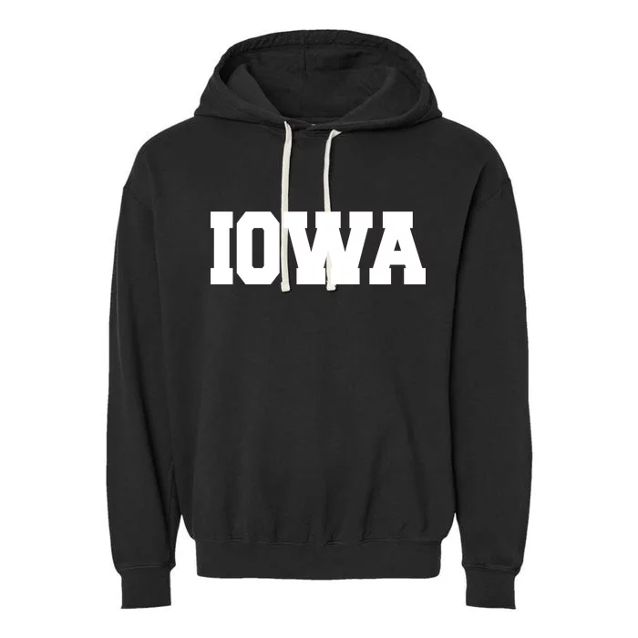 IOWA Team College University Logo Garment-Dyed Fleece Hoodie