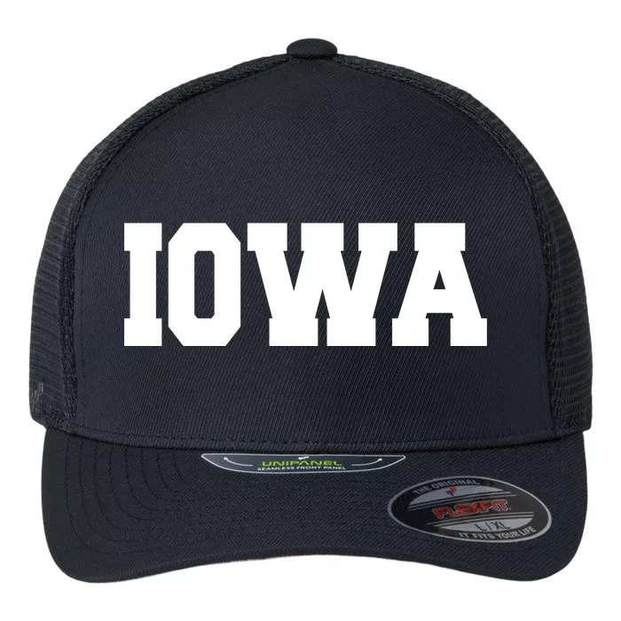 IOWA Team College University Logo Flexfit Unipanel Trucker Cap