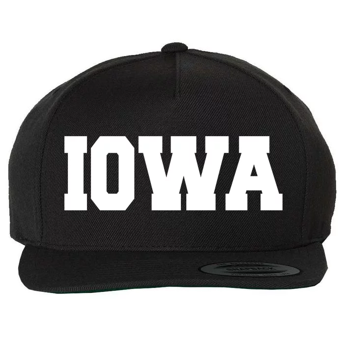 IOWA Team College University Logo Wool Snapback Cap