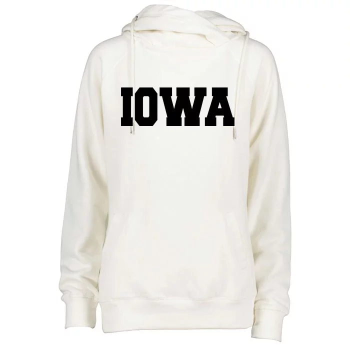 IOWA Team College University Logo Womens Funnel Neck Pullover Hood