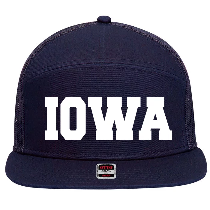 IOWA Team College University Logo 7 Panel Mesh Trucker Snapback Hat