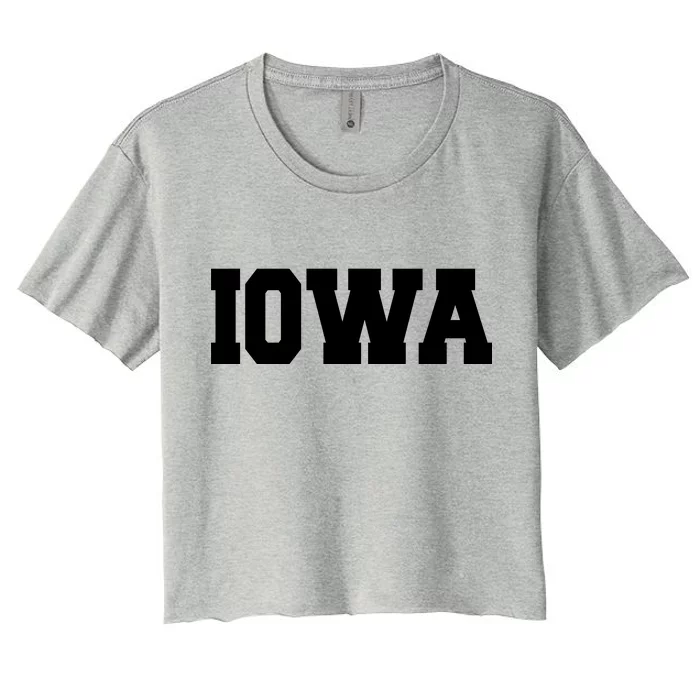 IOWA Team College University Logo Women's Crop Top Tee