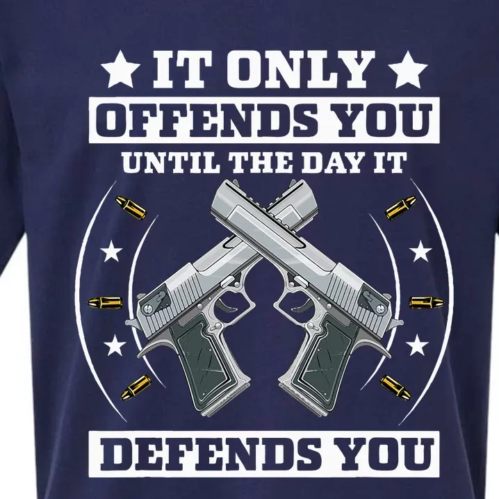 It Offends You Until It Defends You Pro 2nd Amendment Sueded Cloud Jersey T-Shirt