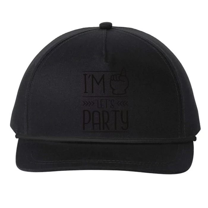 I'm One Years Old Let's Party Birthday Snapback Five-Panel Rope Hat