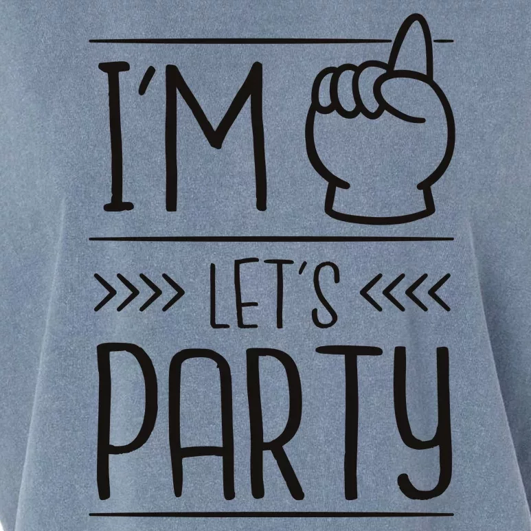 I'm One Years Old Let's Party Birthday Garment-Dyed Women's Muscle Tee