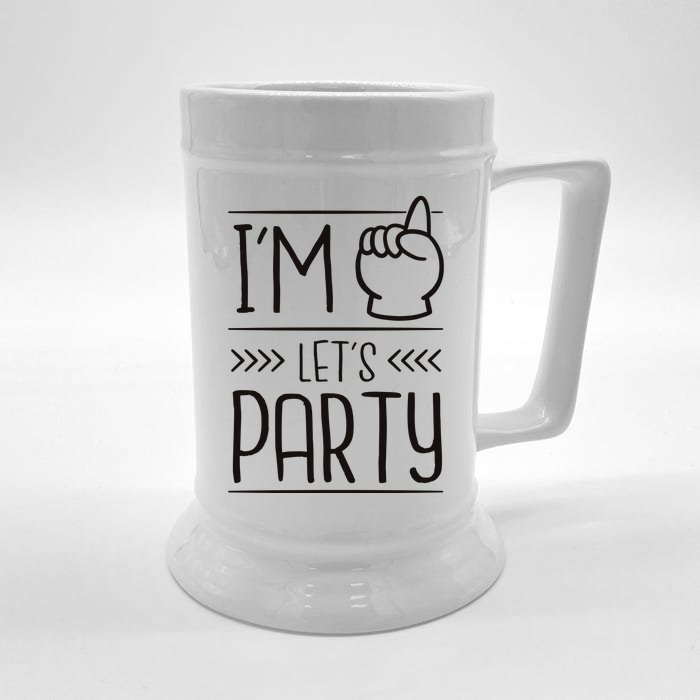 I'm One Years Old Let's Party Birthday Front & Back Beer Stein