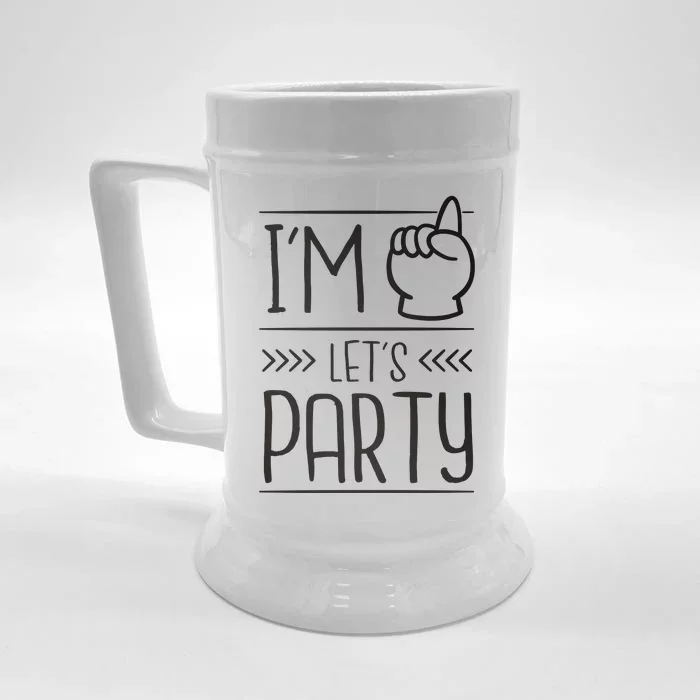 I'm One Years Old Let's Party Birthday Front & Back Beer Stein