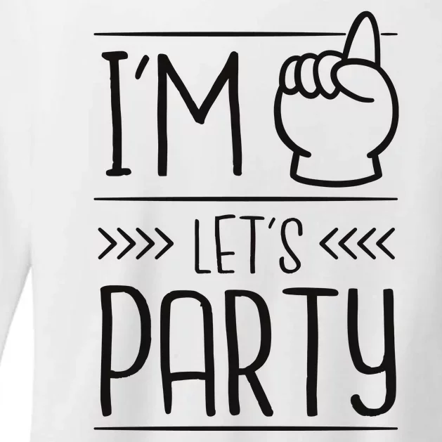 I'm One Years Old Let's Party Birthday Womens CVC Long Sleeve Shirt