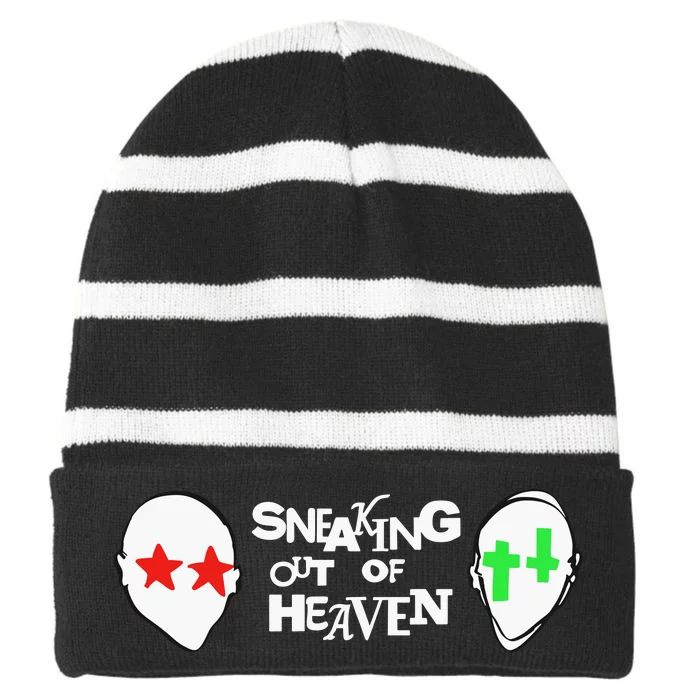 Intellectual Property 2 2 Heads Sneaking Out Of Heaven Striped Beanie with Solid Band