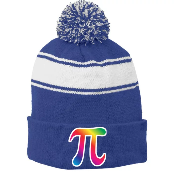 Inspire Pi 3 14 Math Teacher Pi National Day Funny Gift Stripe Pom Pom Beanie