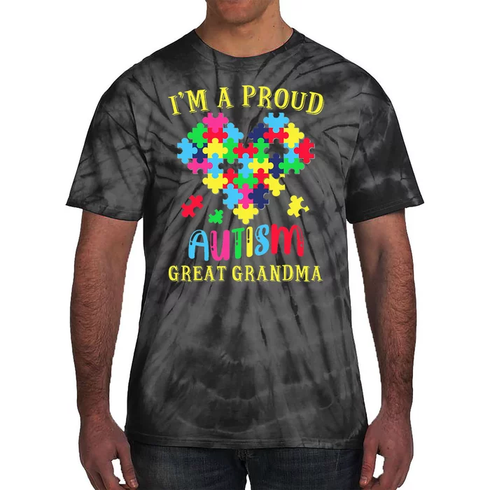 I'm Proud Autism Great Grandma Autism Awareness Tie-Dye T-Shirt