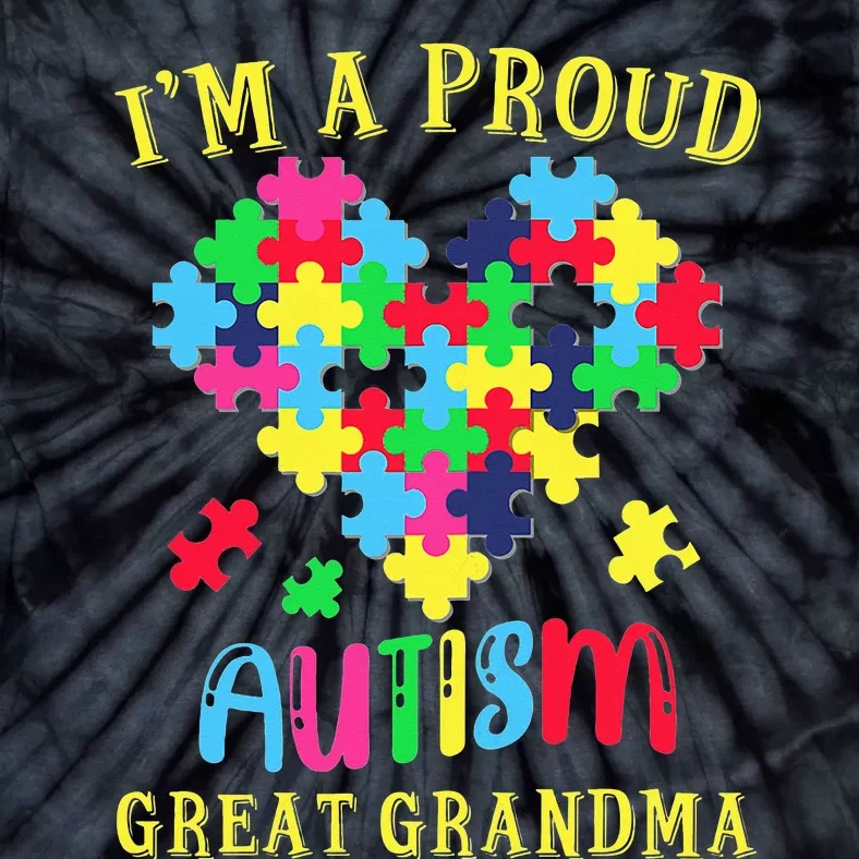 I'm Proud Autism Great Grandma Autism Awareness Tie-Dye T-Shirt