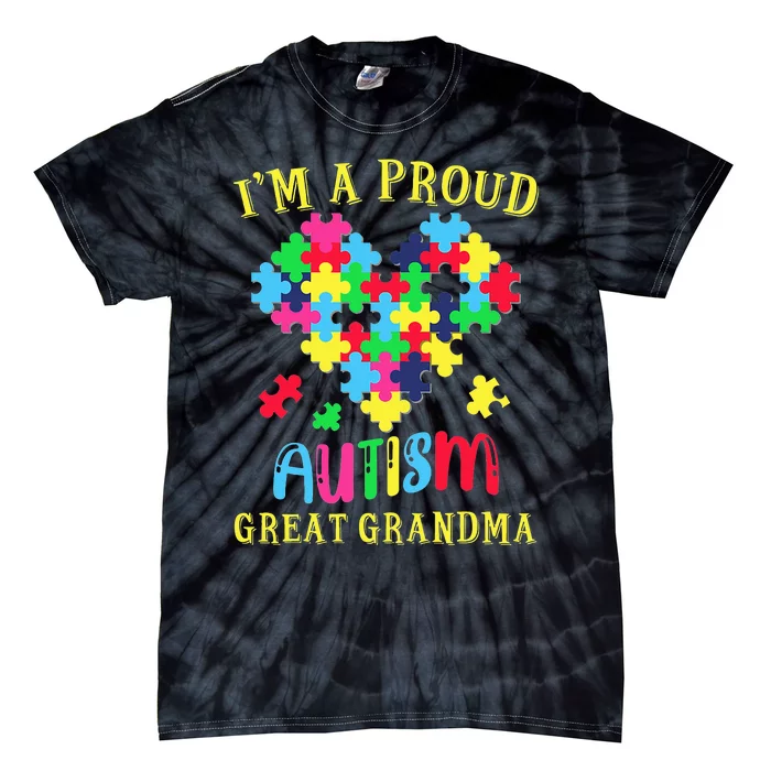 I'm Proud Autism Great Grandma Autism Awareness Tie-Dye T-Shirt