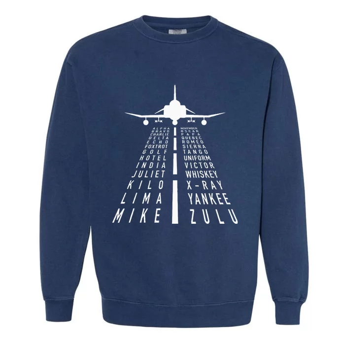 International Phonetic Alphabet With F4 Phantom Ii Garment-Dyed Sweatshirt