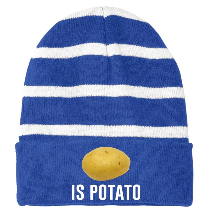 Is Potato As Seen On Late Night Television Striped Beanie with Solid Band