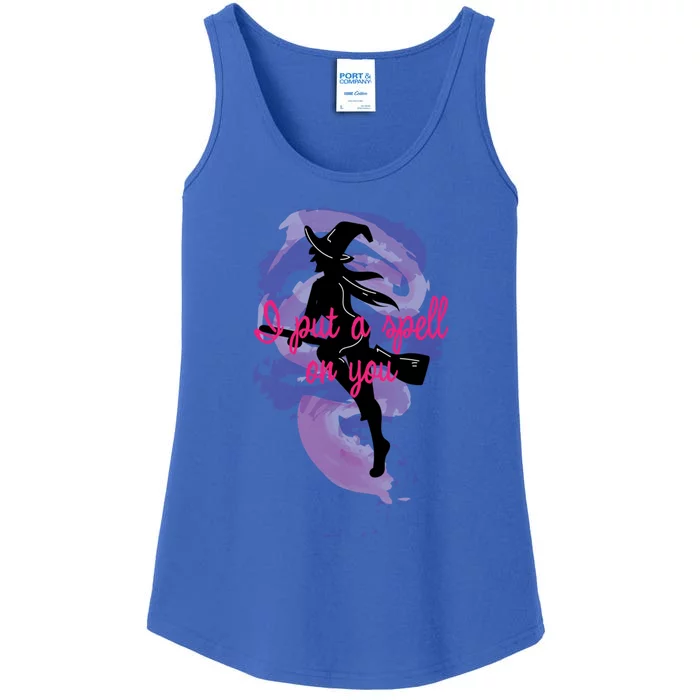 I Put A Spell On You Witch Sisters Halloween Quote Cute Gift Ladies Essential Tank