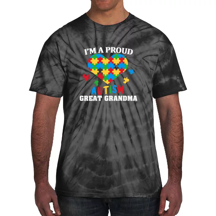 I'm Proud Autism Great Grandma Autism Awareness Month Tie-Dye T-Shirt