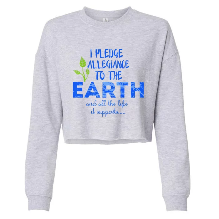 I Pledge Allegiance To The Earth Environmental Gift Cropped Pullover Crew