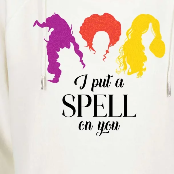 I Put A Spell On You Halloween Witch Womens Funnel Neck Pullover Hood