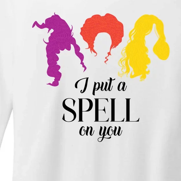 I Put A Spell On You Halloween Witch Womens CVC Long Sleeve Shirt