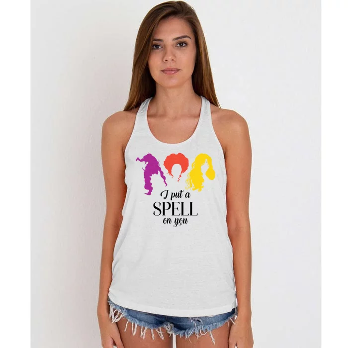 I Put A Spell On You Halloween Witch Women's Knotted Racerback Tank