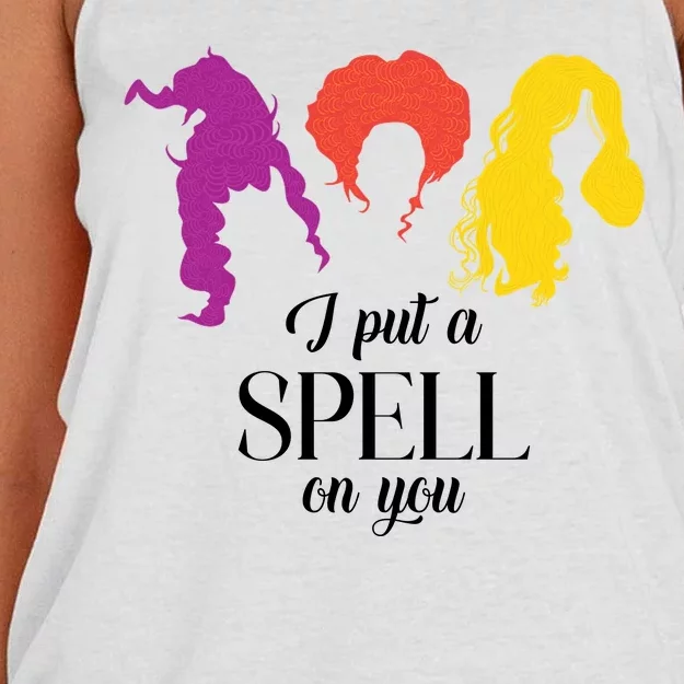 I Put A Spell On You Halloween Witch Women's Knotted Racerback Tank